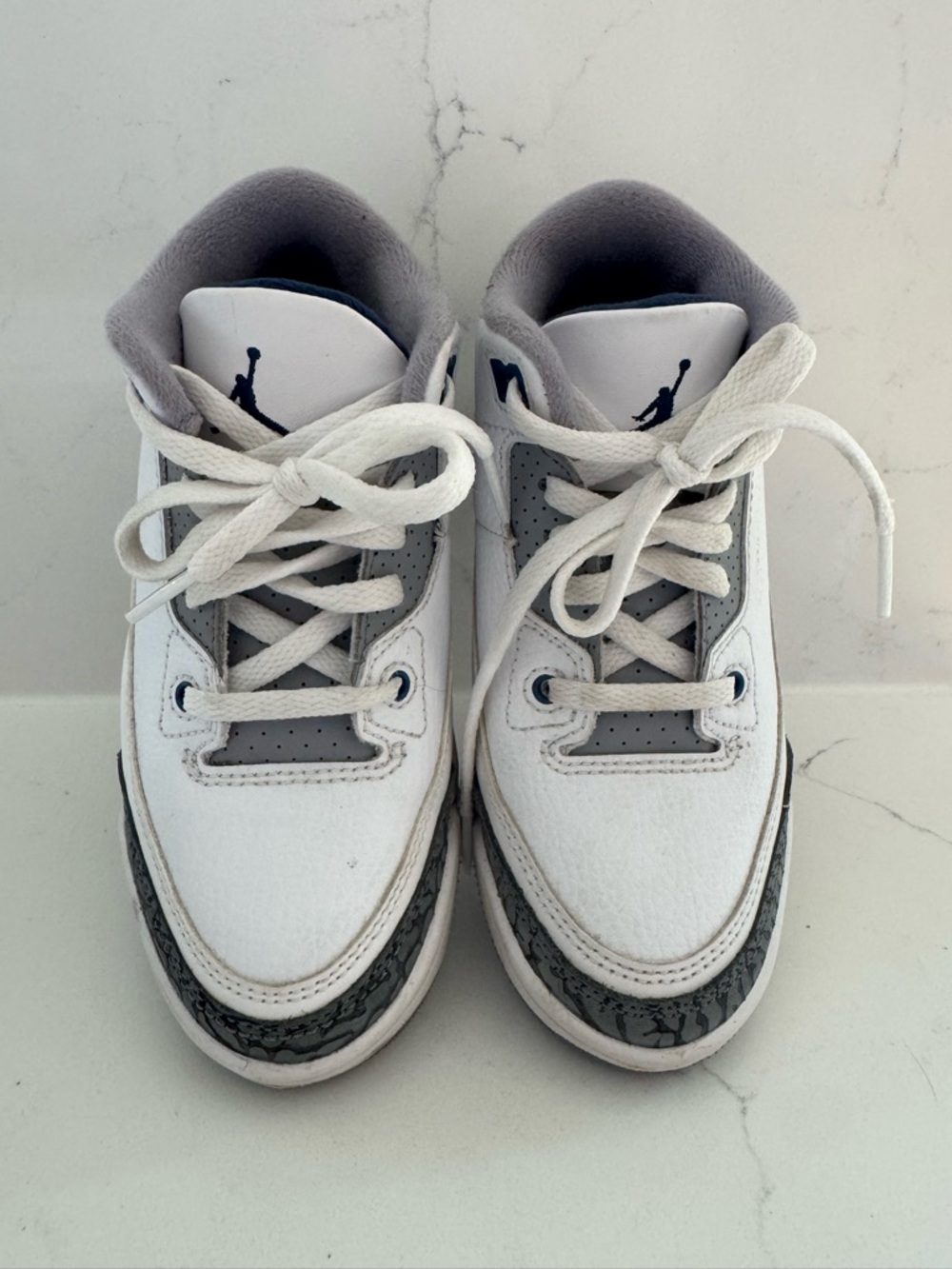 Jordan Kids White and Grey Retro Style Sneakers